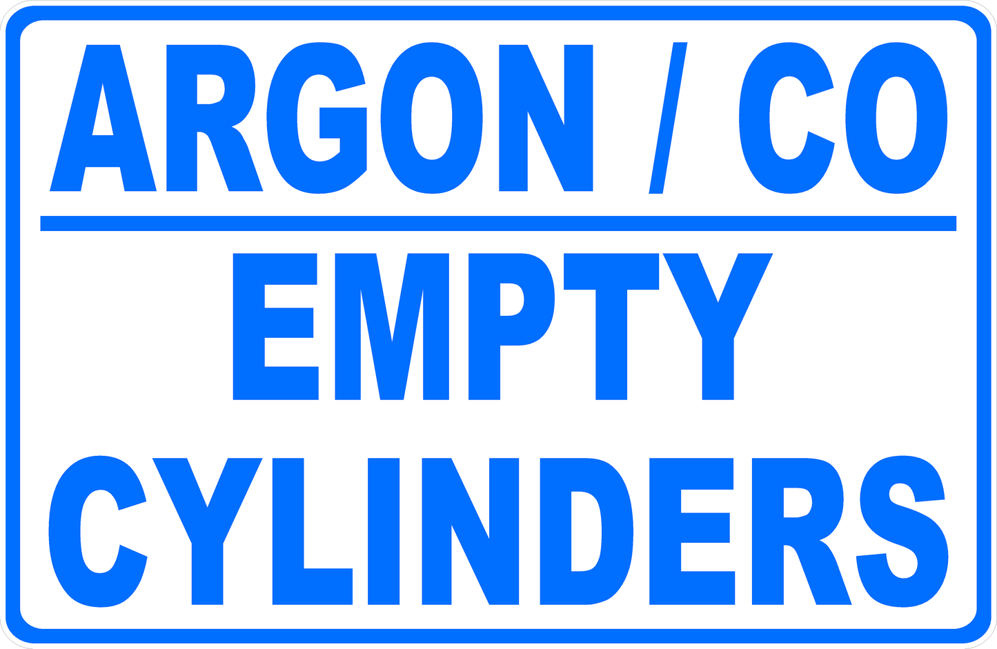 Argon / CO Empty Cylinders Decal