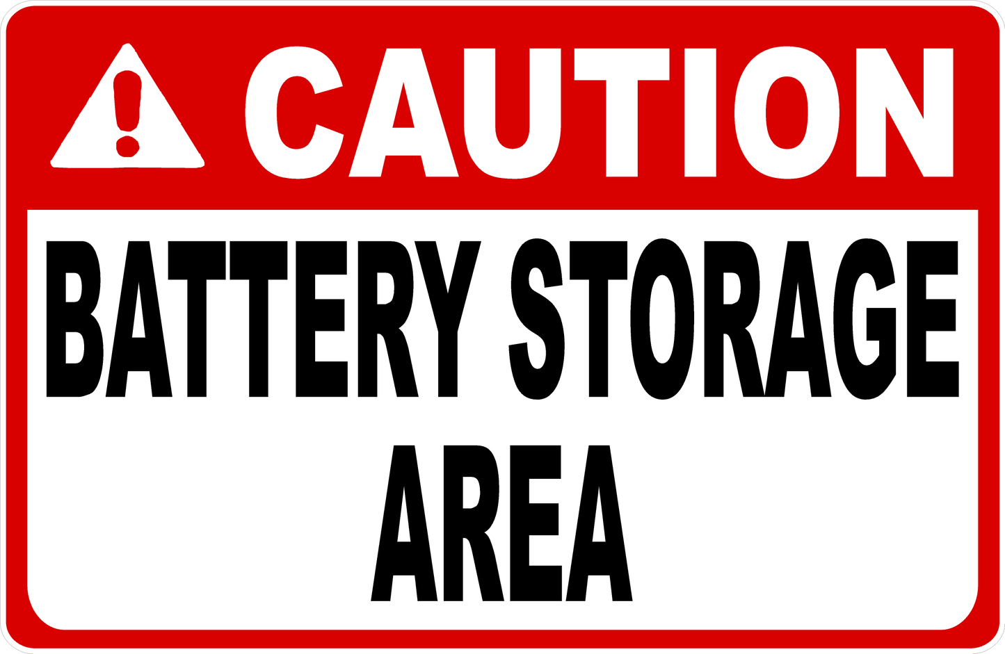 Caution Battery Storage Area Decal