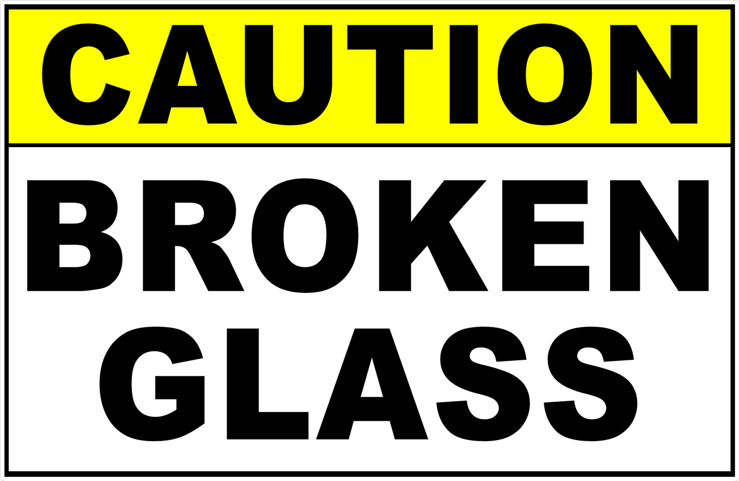 Caution Broken Glass Decal
