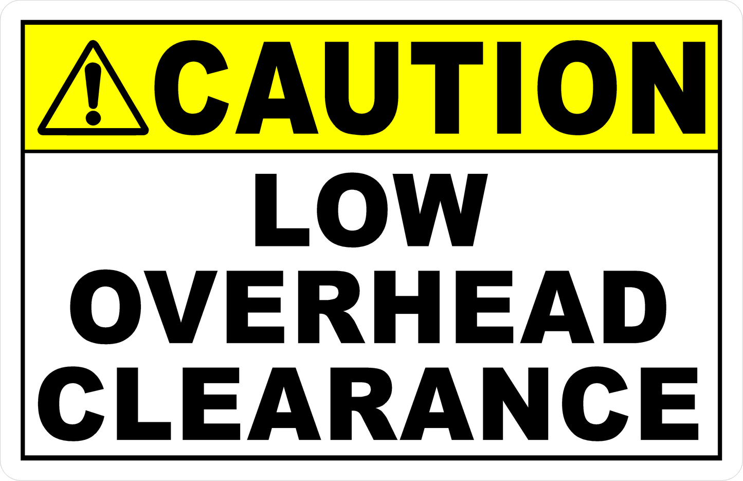 Caution Low Overhead Clearance Decal