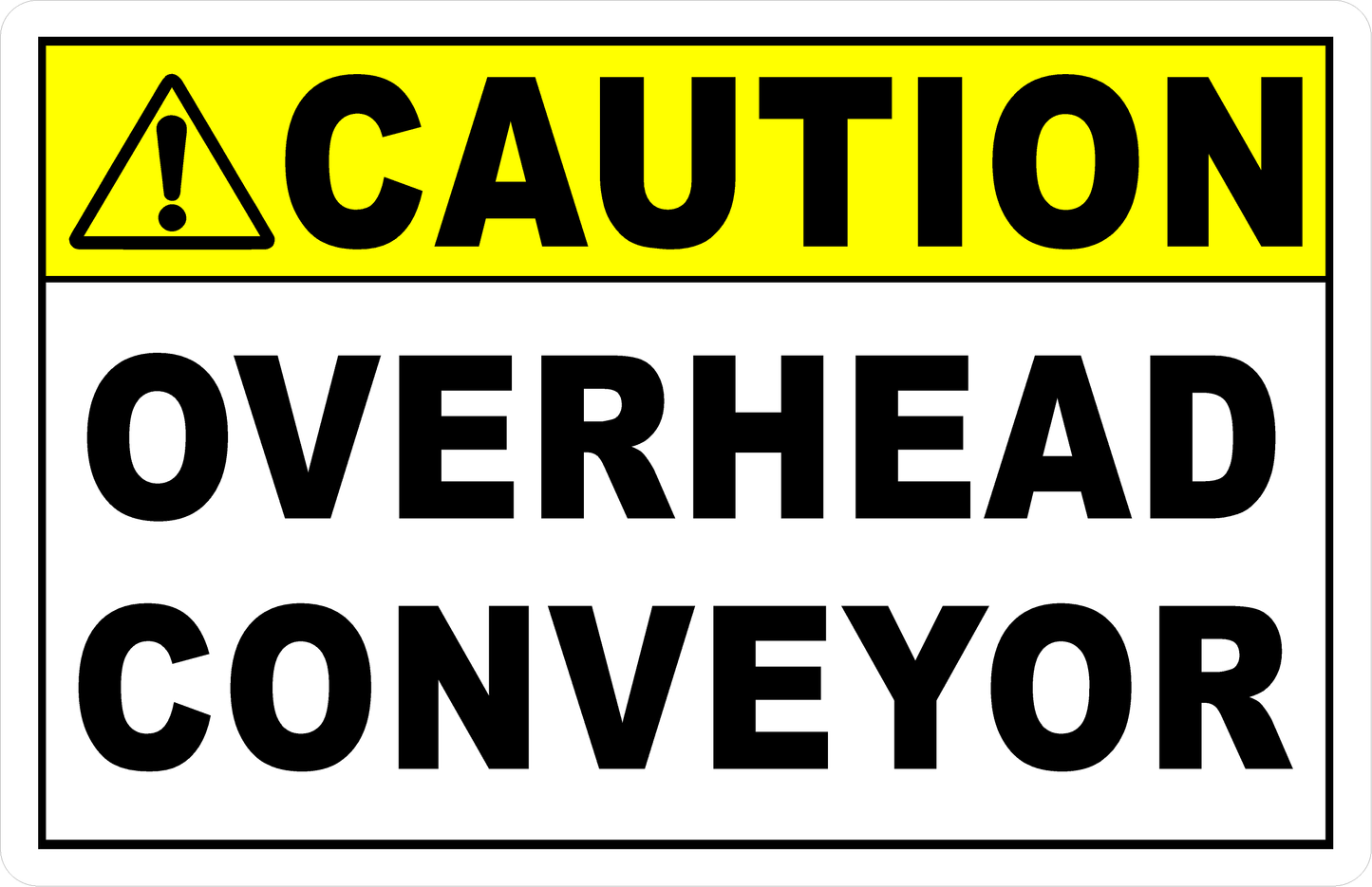 Caution Overhead Conveyor Decal