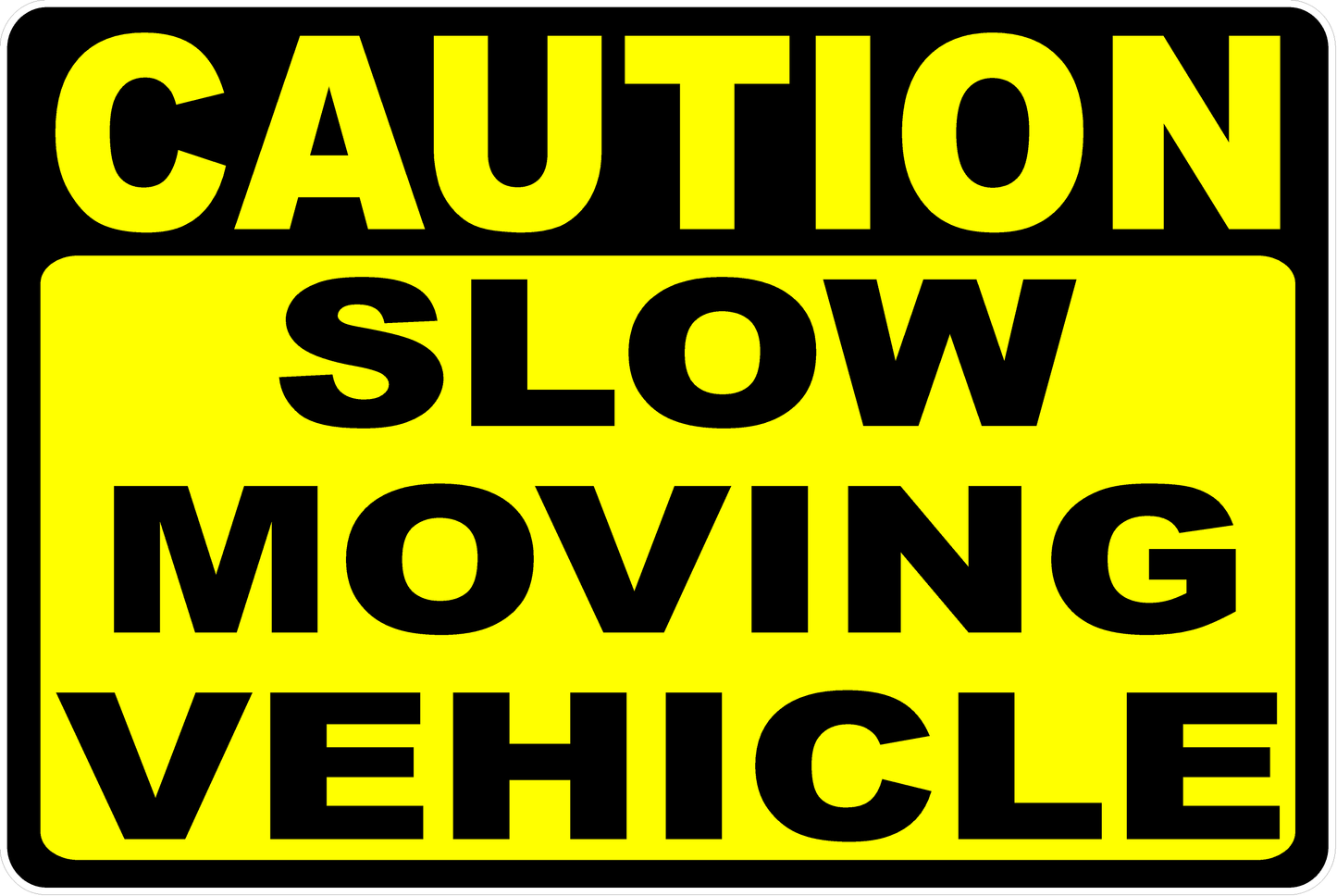 Caution Slow Moving Vehicle Decal