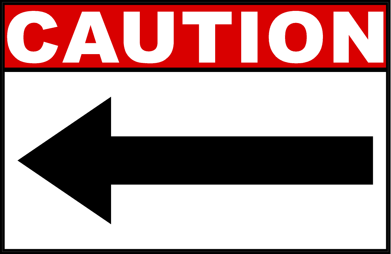 Caution Sign with Left or Right Arrow