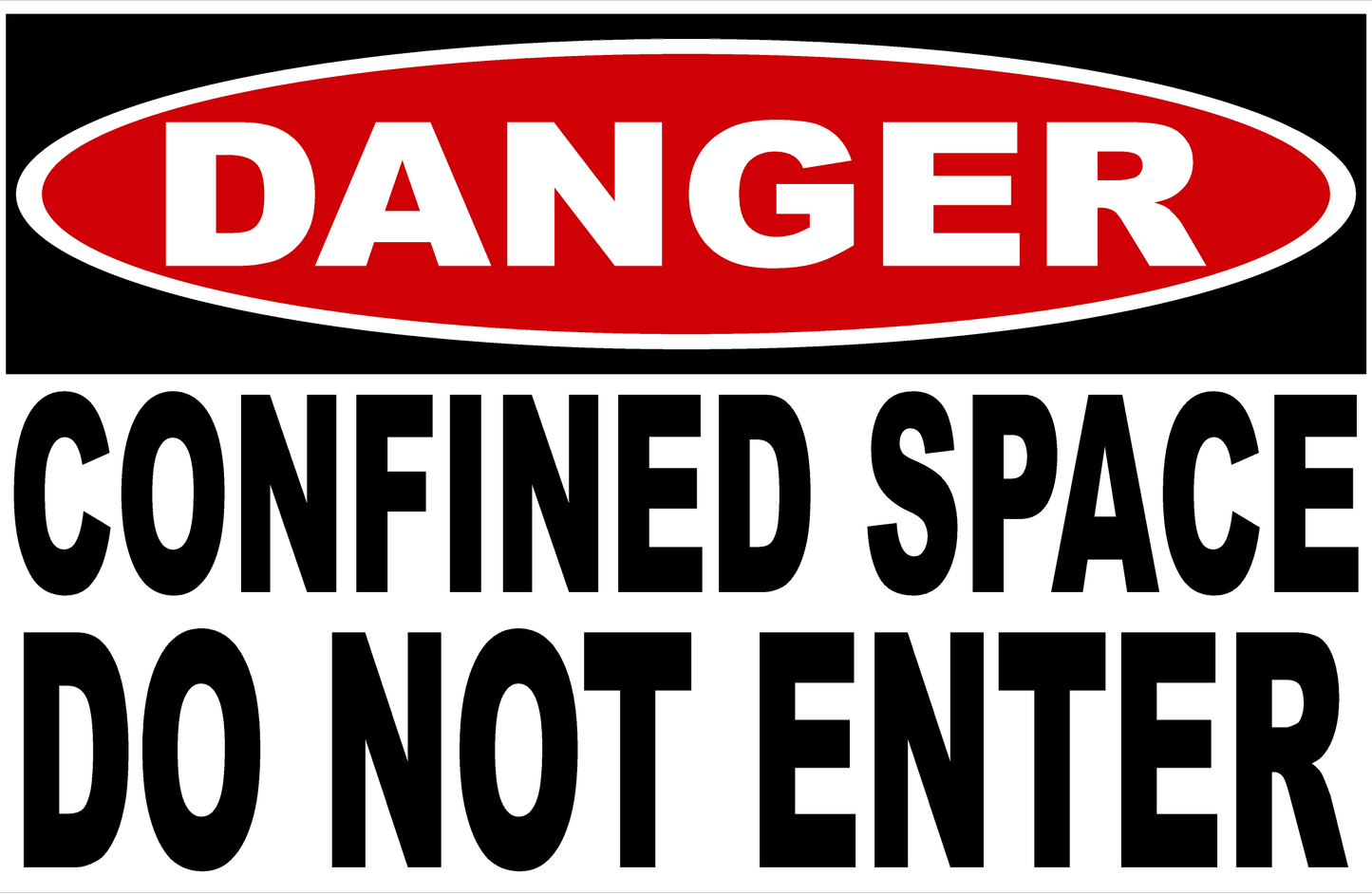 Danger Confined Space Do Not Enter Decal