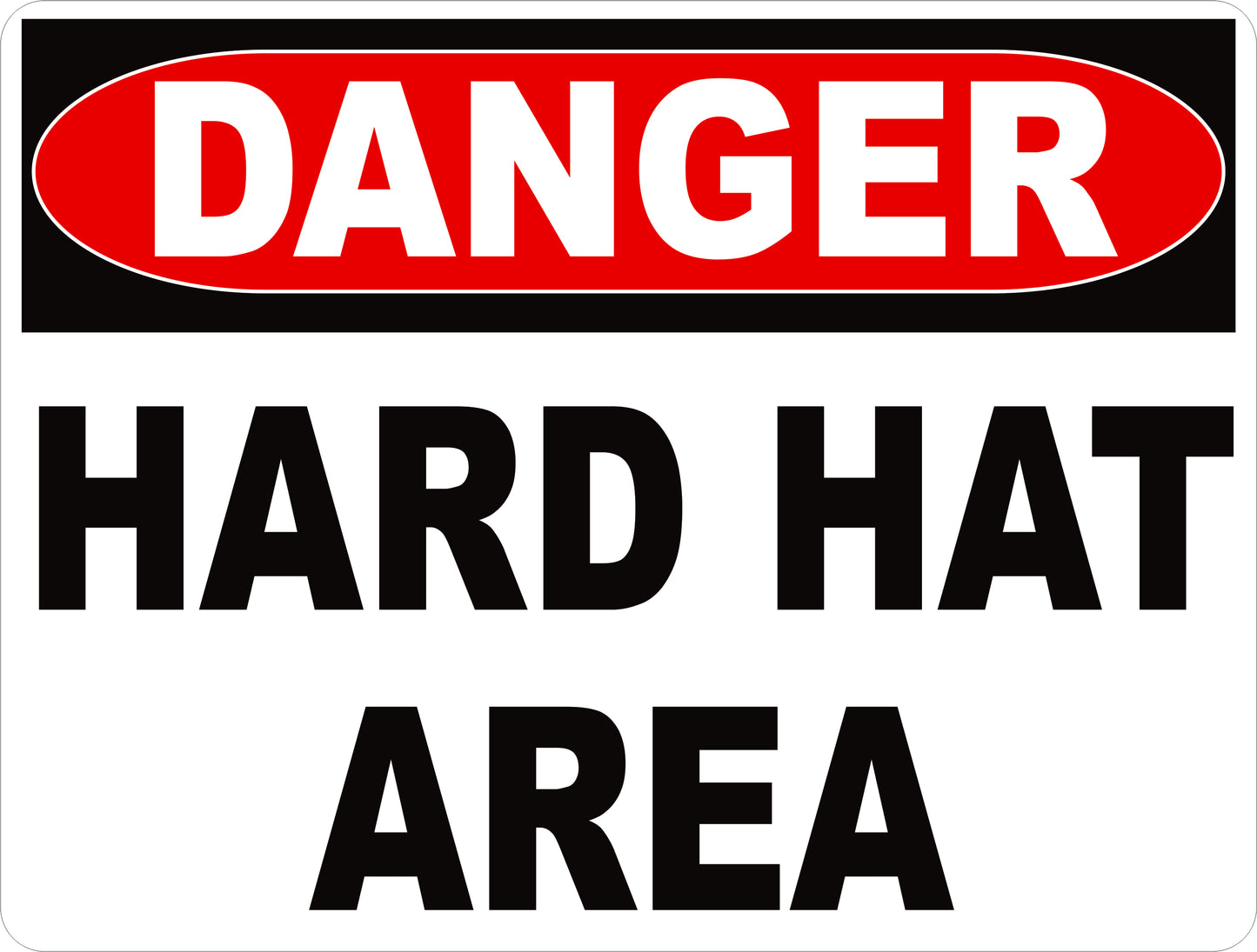 Danger Hard Hat Area Sign