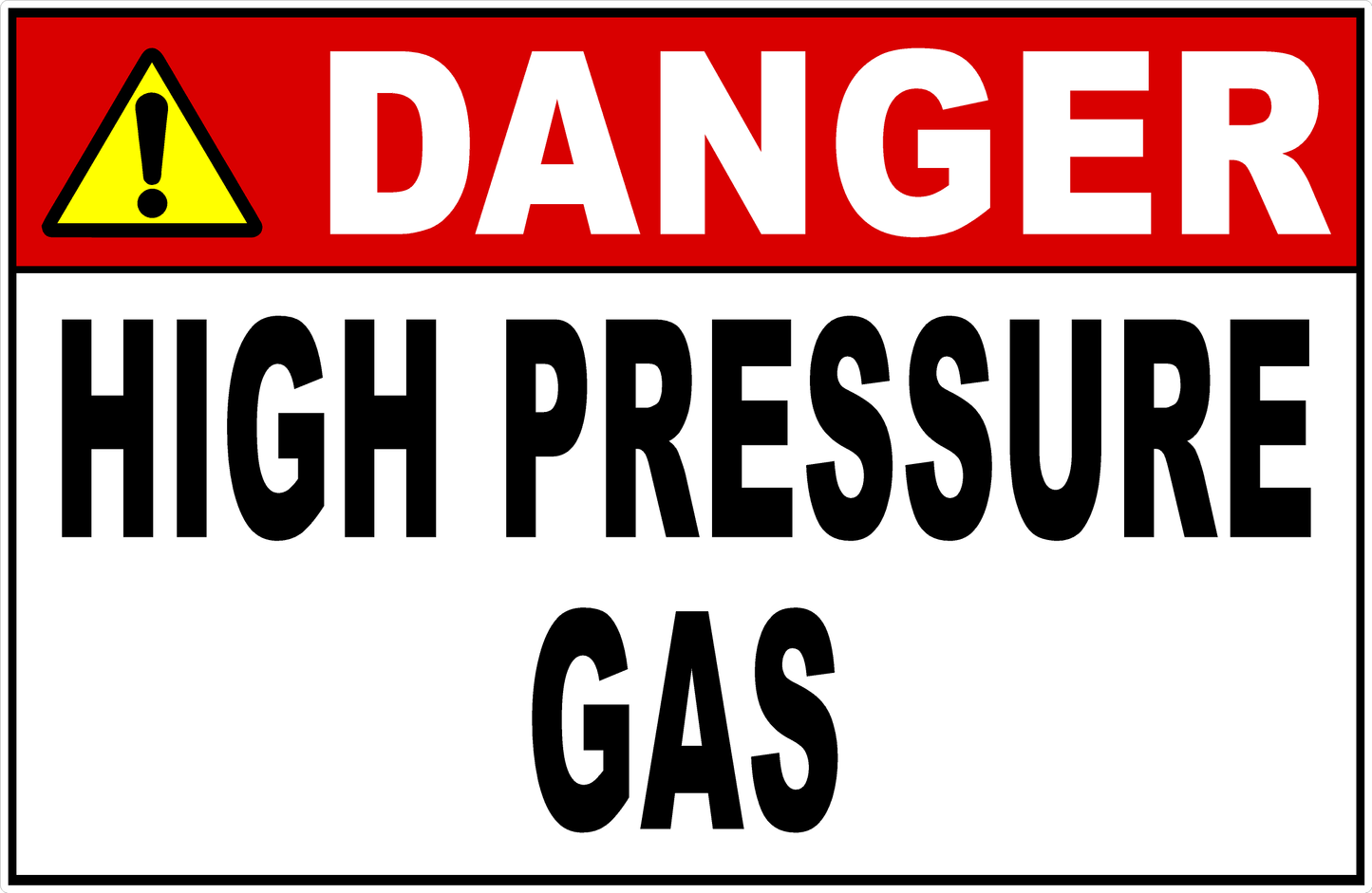 Danger High Pressure Gas Decal