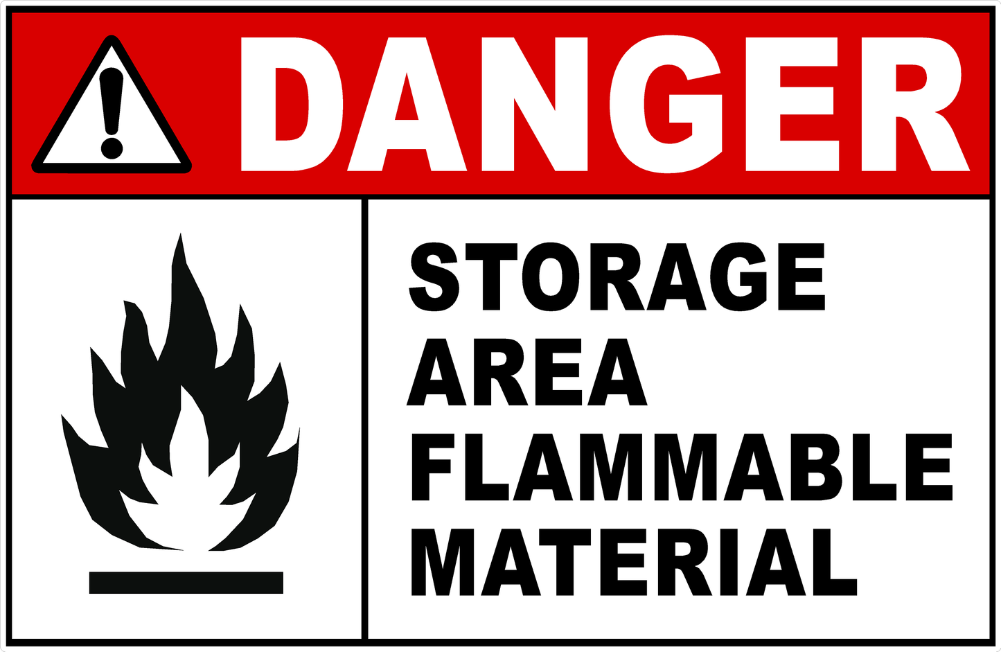 Danger Storage Area Flammable Material Sign