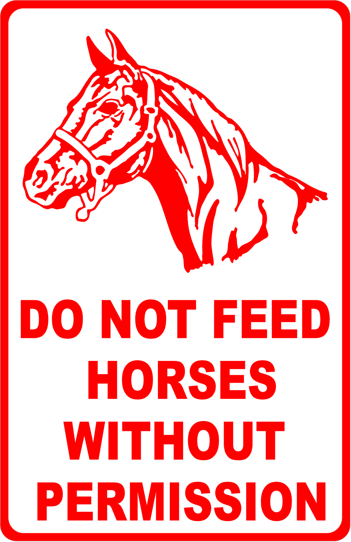 Do Not Feed Horses without Permission Sign