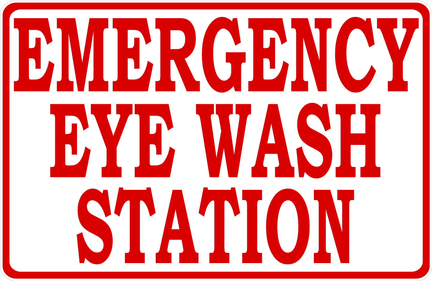 Emergency Eye Wash Station Decal