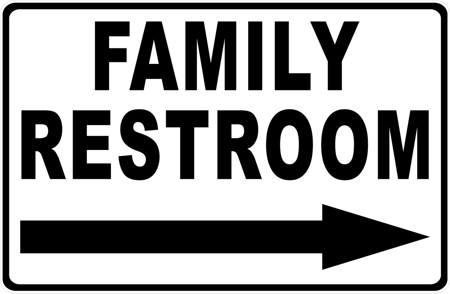 Family Restroom with Optional Directional Arrow Sign