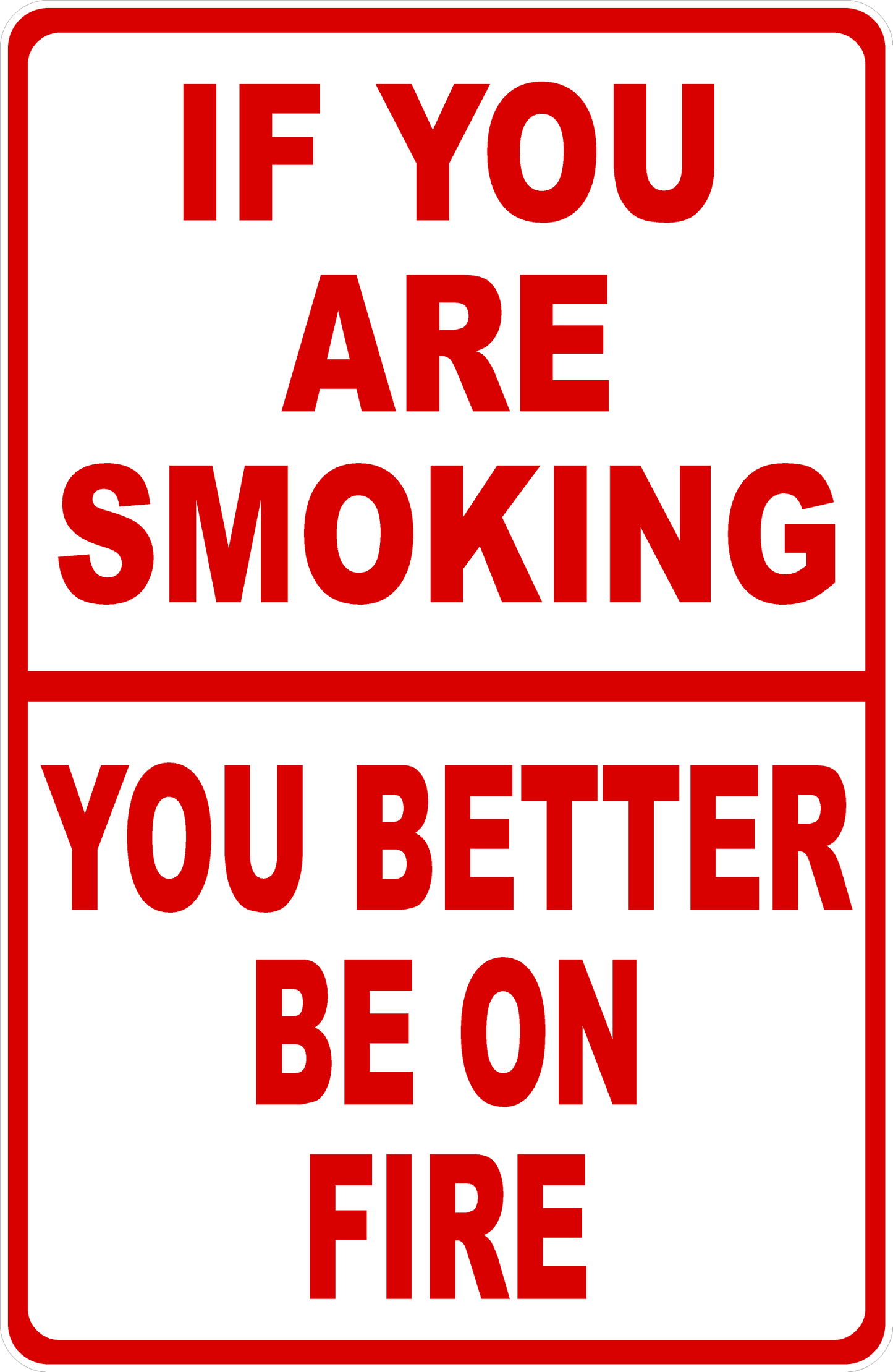 If You Are Smoking You Better Be on Fire Decal