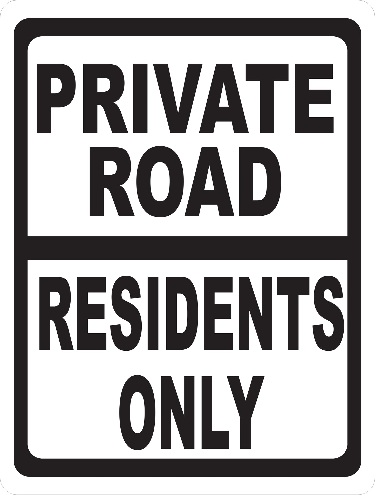 Private Road Residents Only Sign