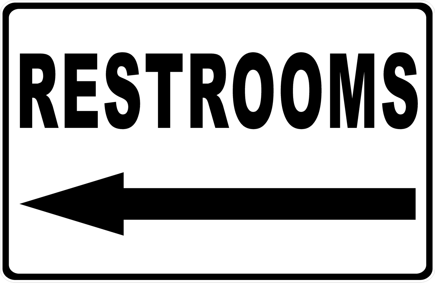 Restrooms With Optional Directional Arrow Sign