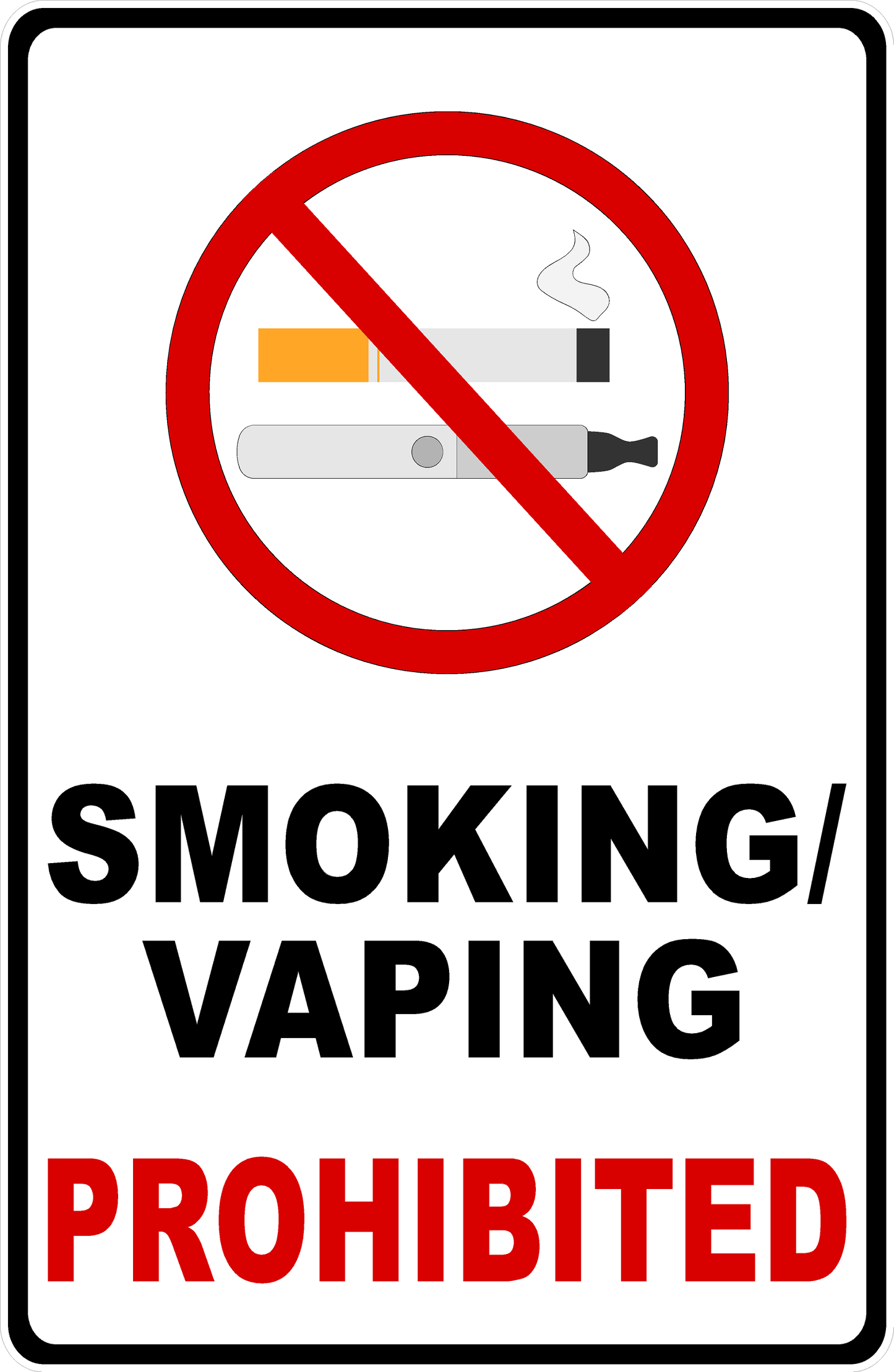 Smoking Vaping Prohibited Decal