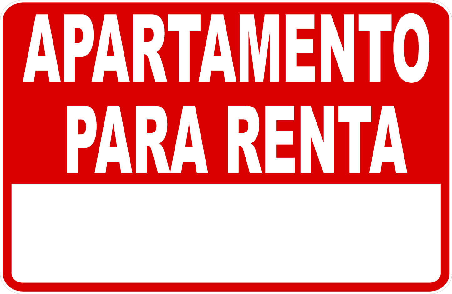 Apartment for Rent Sign English or Spanish Customizable