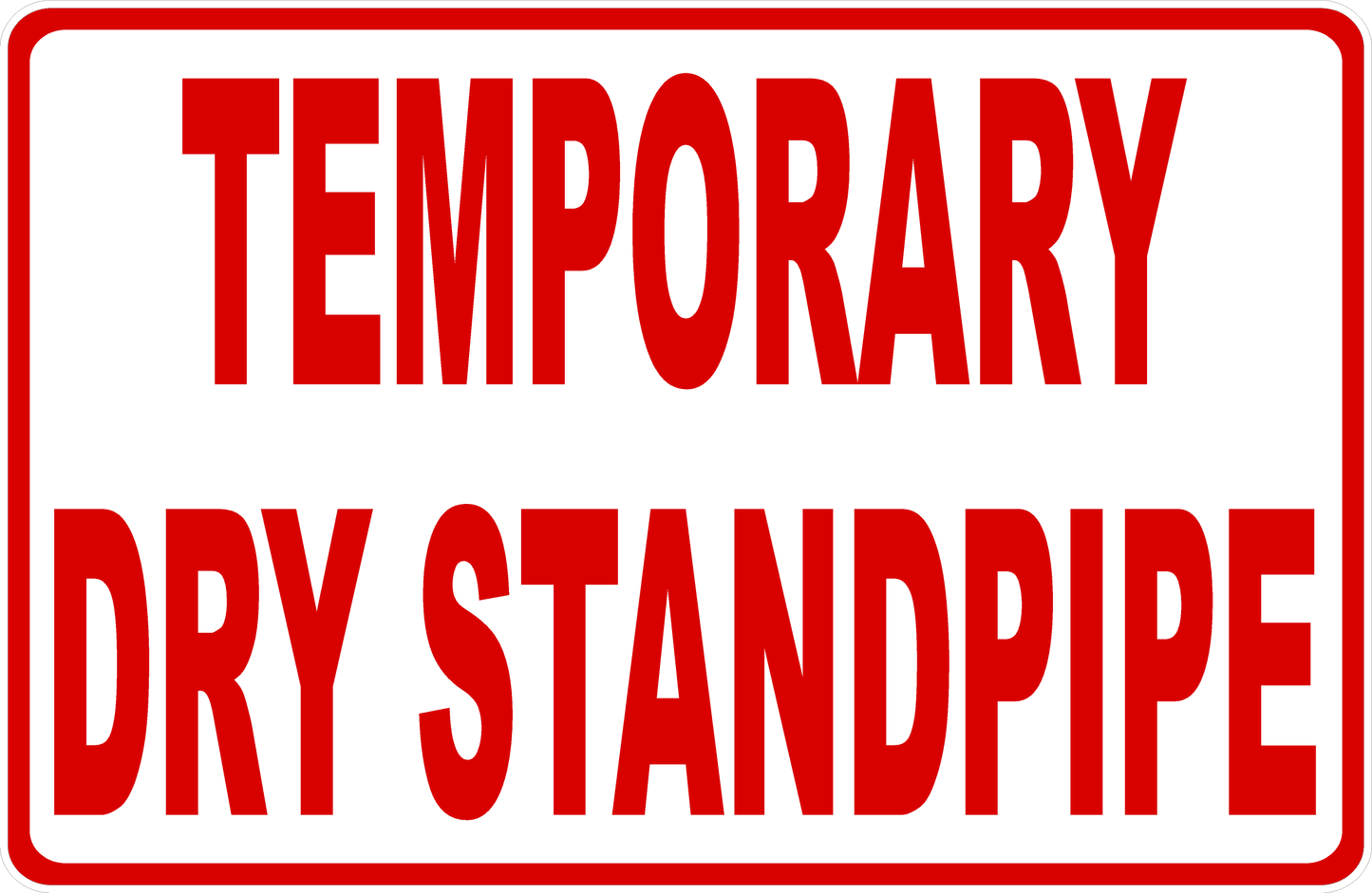 Temporary Dry Standpipe Decal