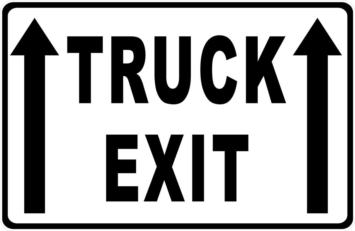 Truck Exit w/ Optional Directional Arrow Sign
