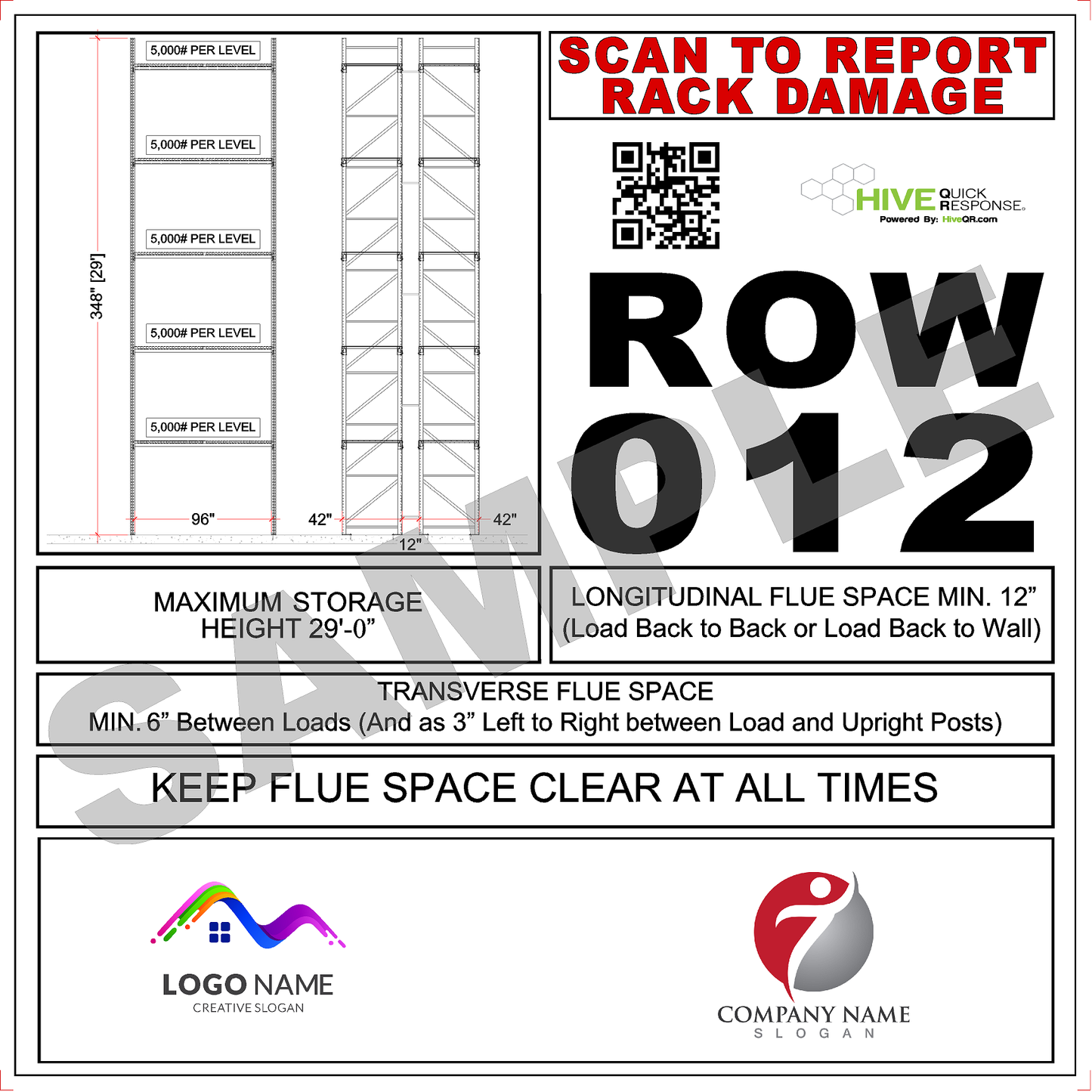 Warehousing Numbers Sign