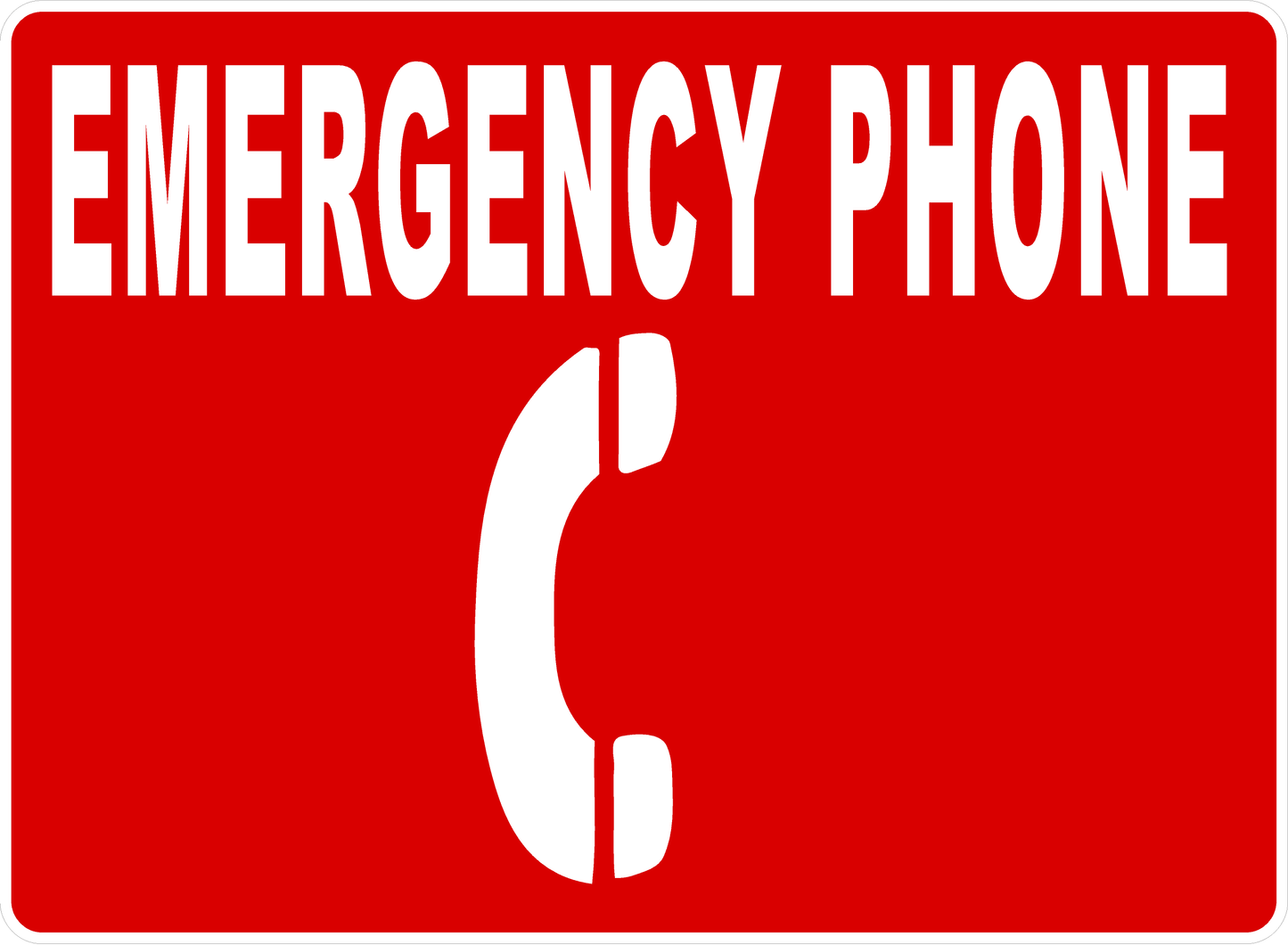 Emergency Phone Sign with Arrow