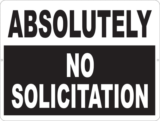 Absolutely No Solicitation Decal