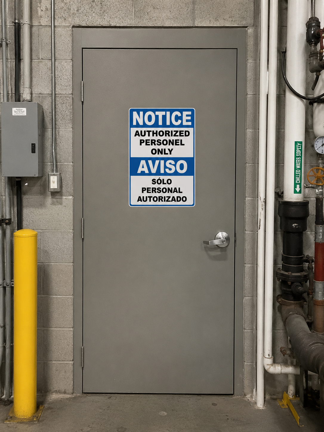 Restricted area and authorized personnel warehouse safety signage