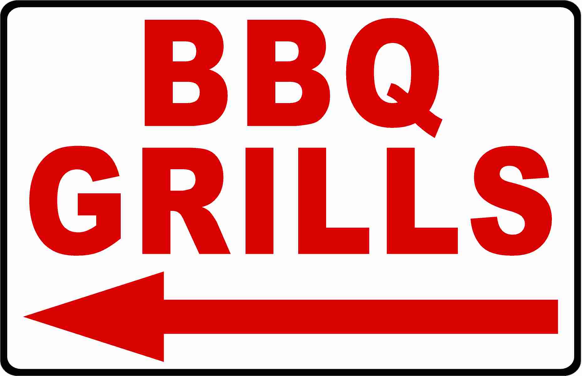 BBQ Grills Sign with Optional Directional Arrow – signs by salagraphics