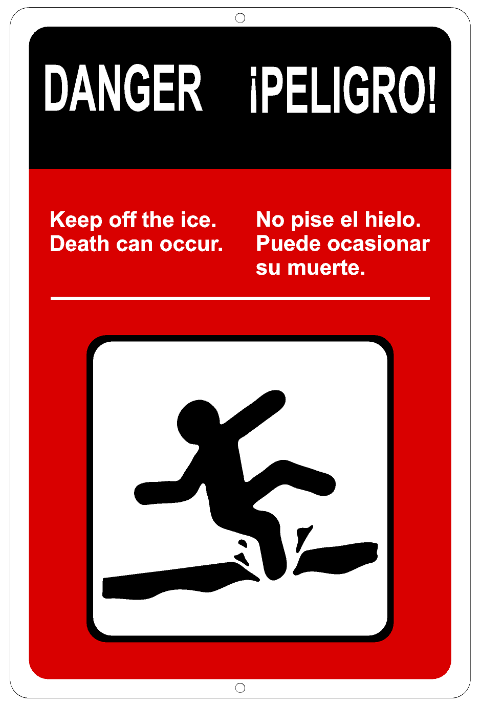 Bilingual Danger Peligro Slip Fall Sign