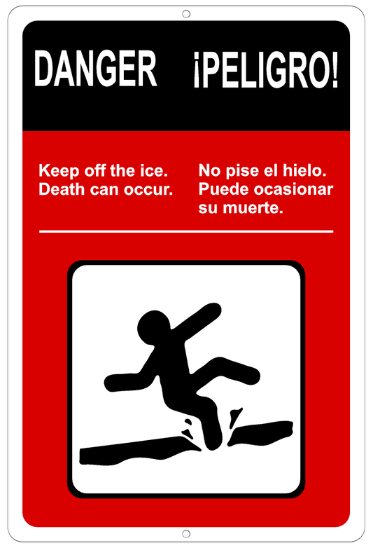 Bilingual Danger Peligro Slip Fall Sign