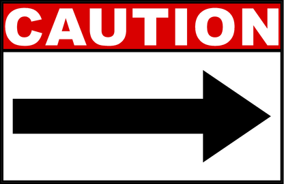 Caution Sign with Left or Right Arrow