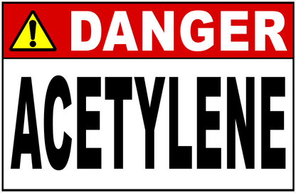 Danger Acetylene Decal