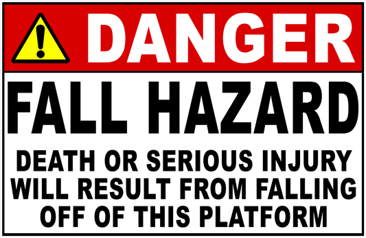 Danger Fall Hazard Decal
