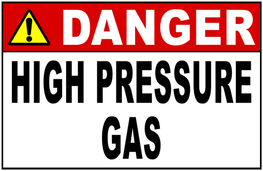 Danger High Pressure Gas Decal