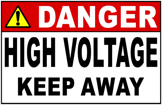 Danger High Voltage Keep Away Decal