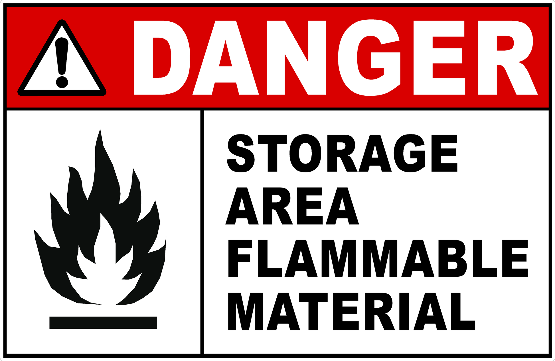 Danger Storage Area Flammable Material Sign