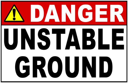 Danger Unstable Ground Decal