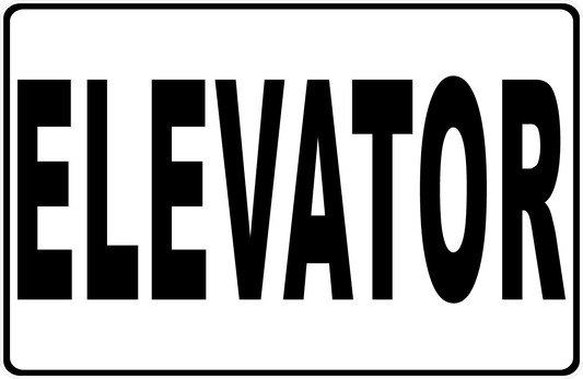 Elevator Sign with Optional Directional Arrow