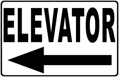 Elevator Sign with Optional Directional Arrow