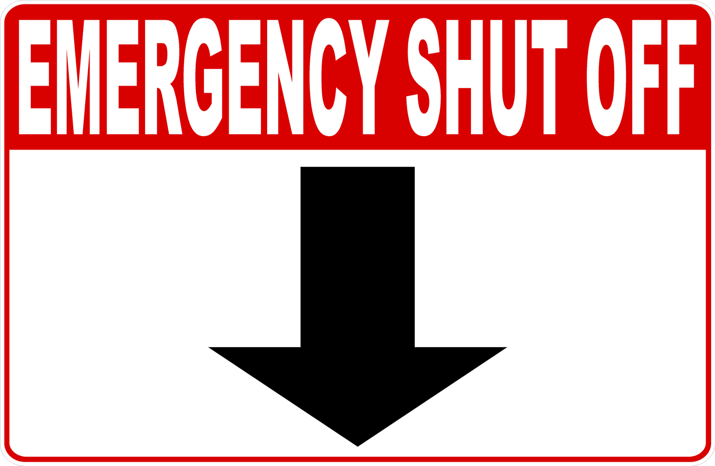 Emergency Shut Off Decal