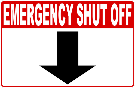 Emergency Shut Off Decal