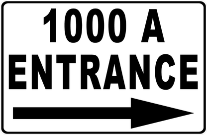 Entrance Sign with Optional Arrow and Address Number Sign Customizable