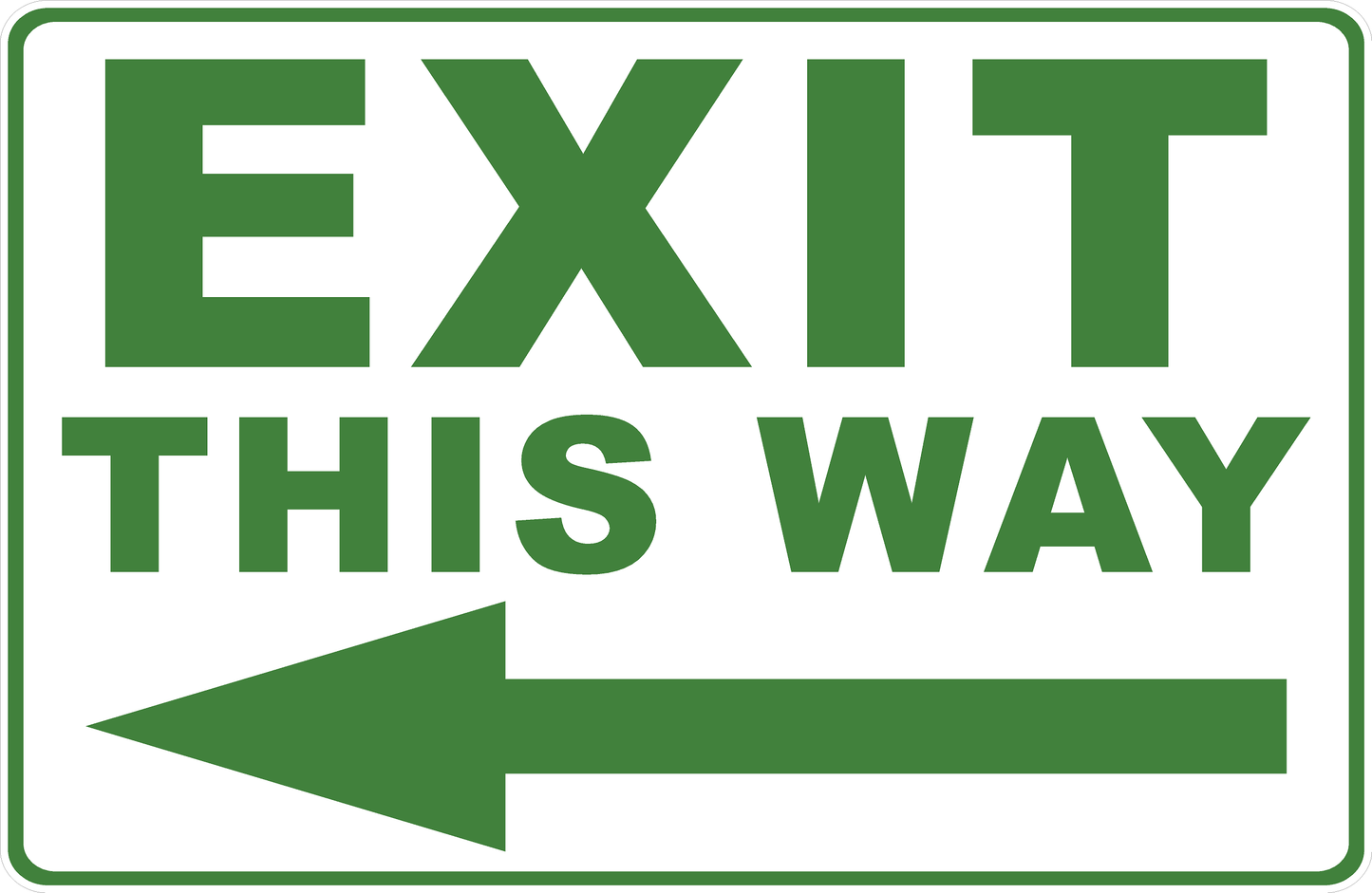 Exit This Way With Optional Directional Arrow Sign