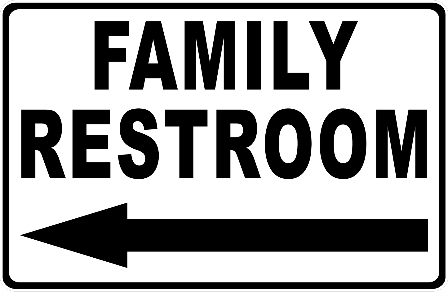 Family Restroom with Optional Directional Arrow Sign
