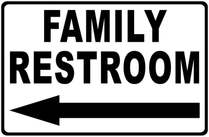 Family Restroom with Optional Directional Arrow Sign