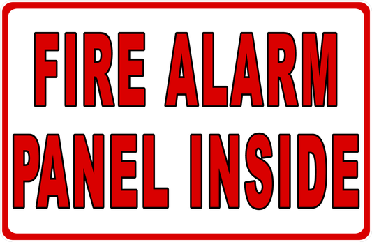 Fire Alarm Panel Inside Sign Decal