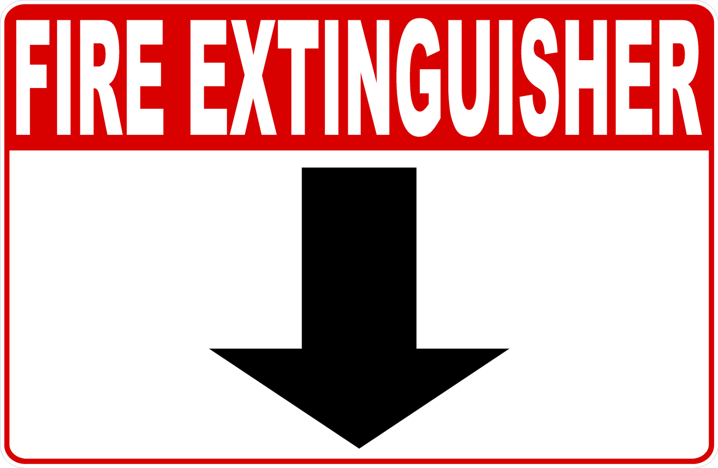 Fire Extinguisher with Down Arrow Decal