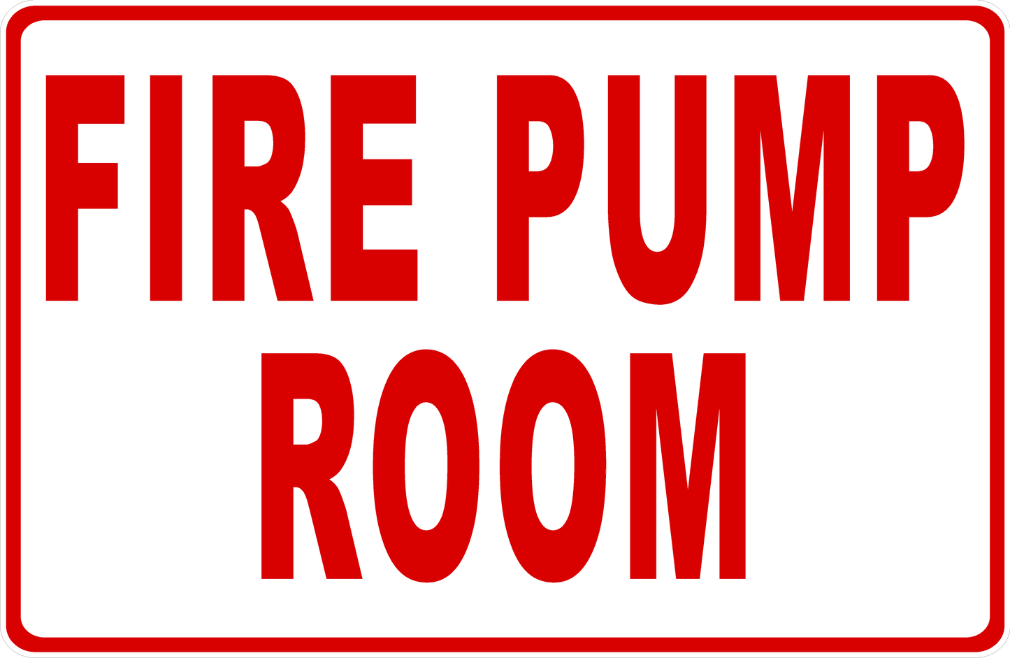 Fire Pump Room Decal Details: