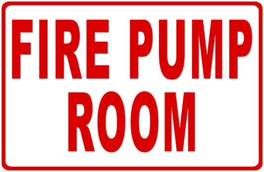 Fire Pump Room Decal Details: