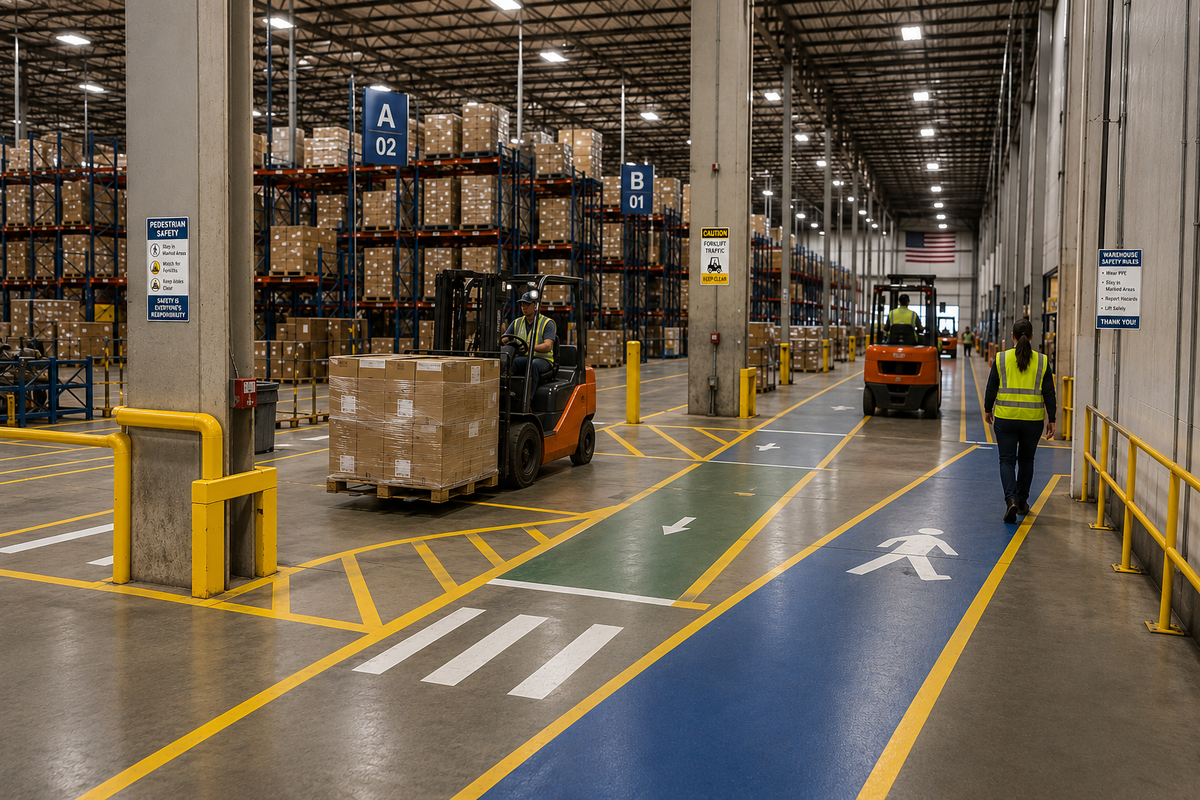 Warehouse Hazard and Warning Safety Signs
