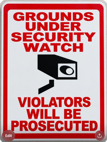 Grounds Under Security Watch Violators Prosecuted Sign