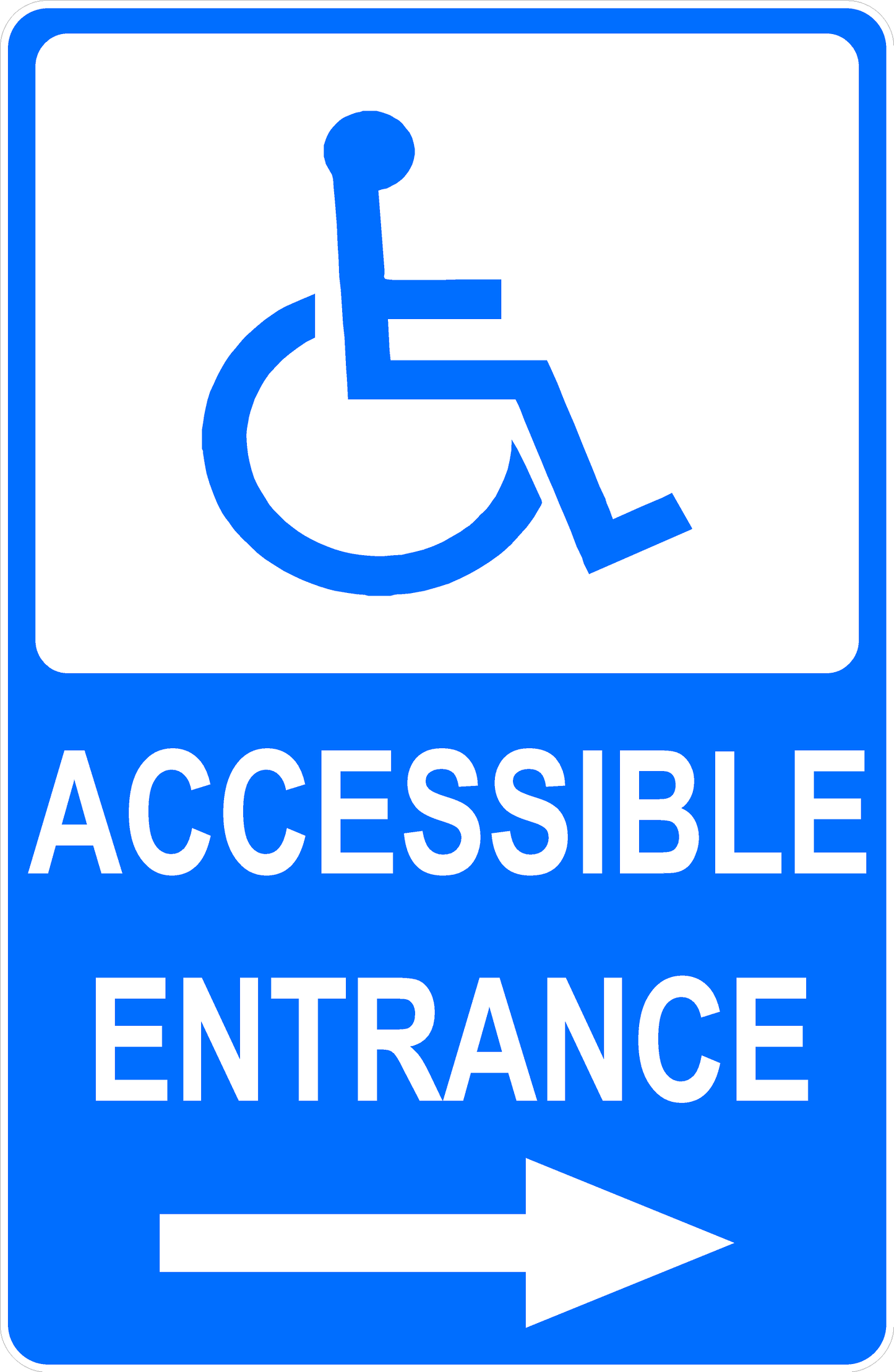 Handicapped Accessible Entrance with Optional Directional Arrow Sign